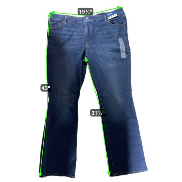 Old Navy Kicker Bootcut Jeans Mid Rise Dark Wash Denim Stretch Size 20 NWT - Picture 10 of 10